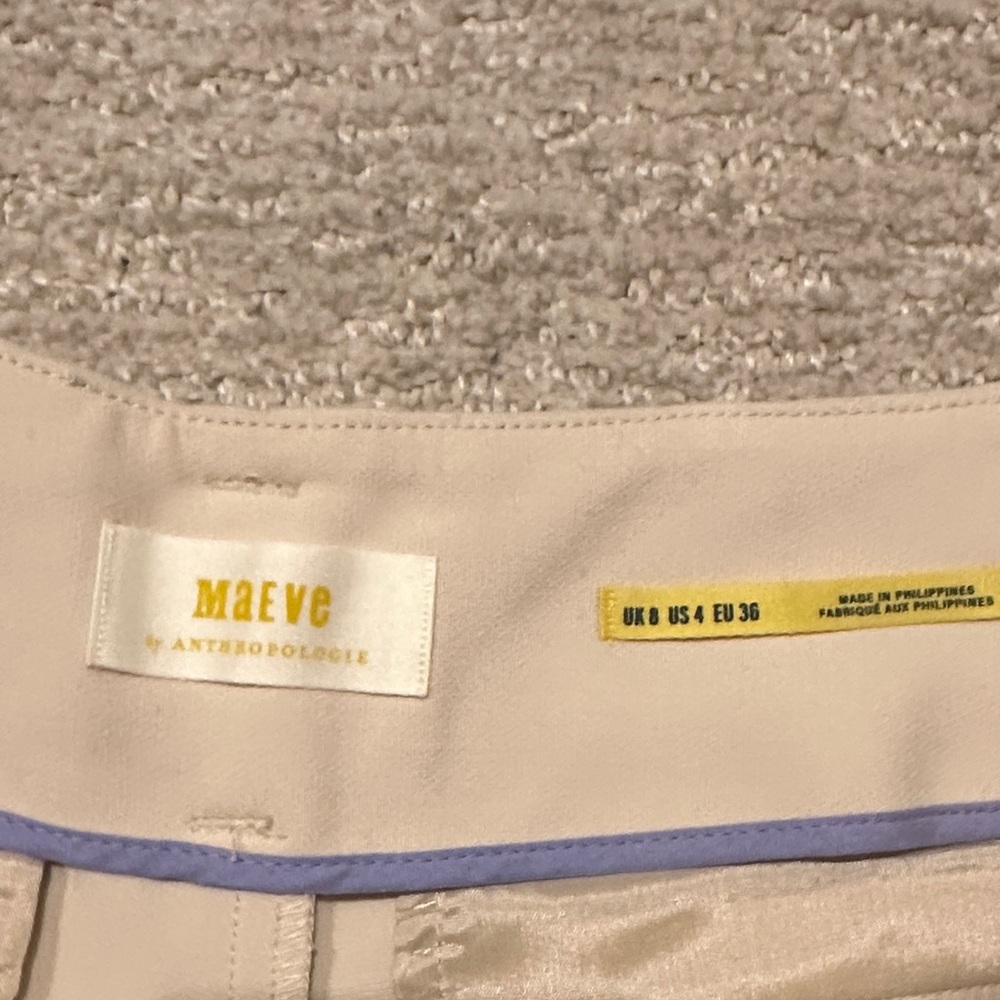 Anthropologie Maeve Cream Wide Culottes - size 4 - Picture 4 of 4